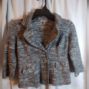 Gray Lambs Wool Blend Jacket
